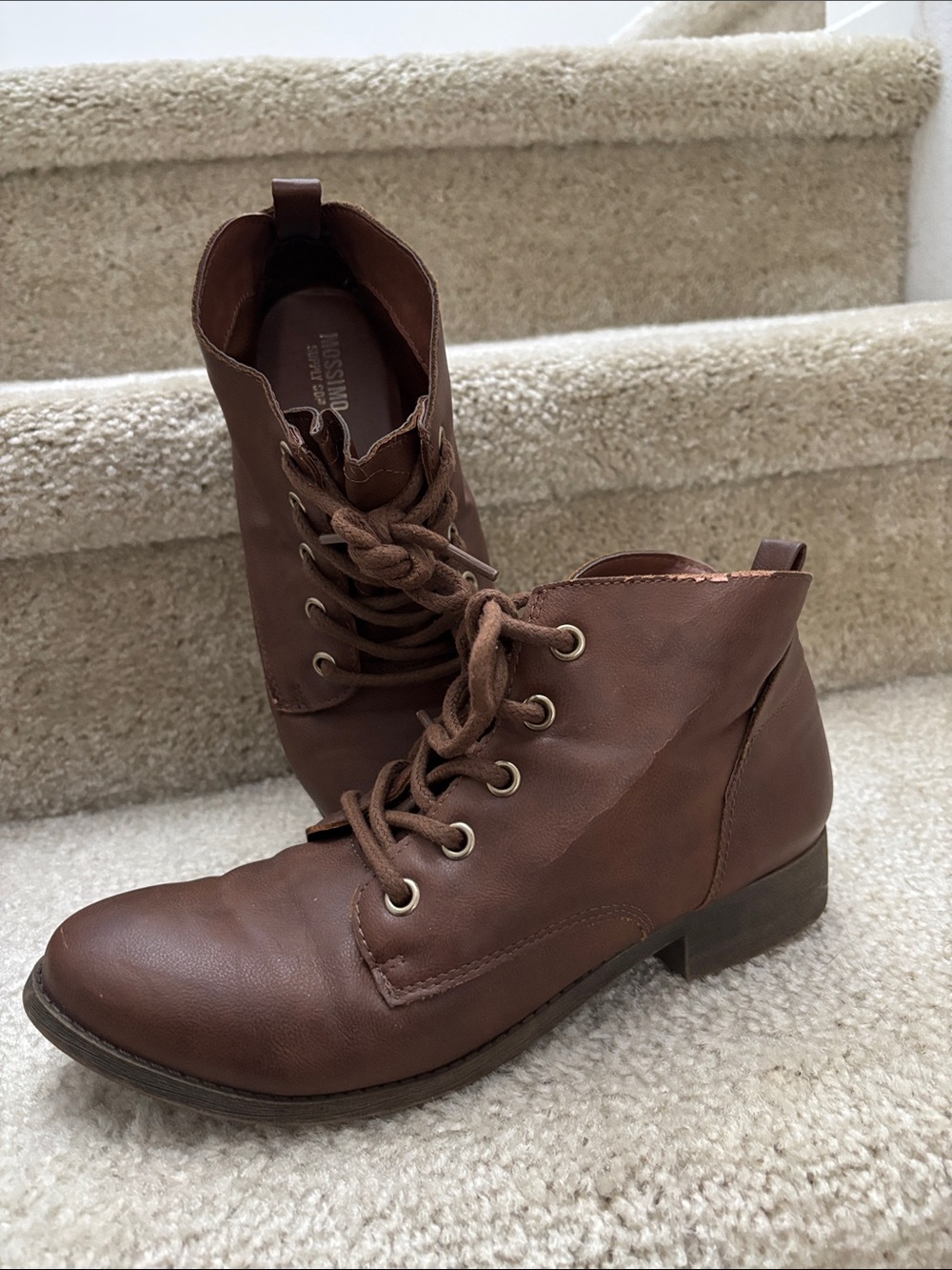 Brown Lace-Up Ankle Boots - Women